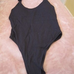 Aerie Women's Swimwear~Black One Piece Bathing Suit~Large New